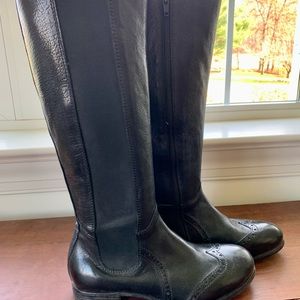 MOMA 38 1/2 black leather riding boots